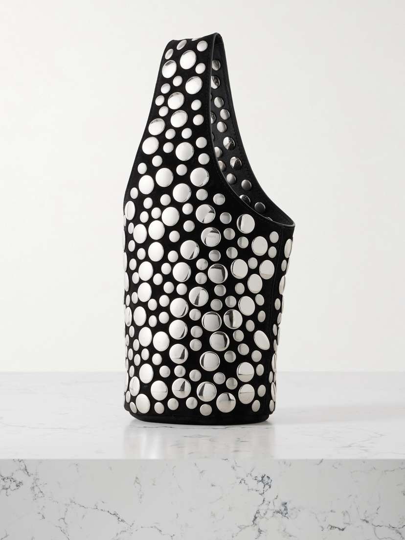 Khaite Livia Small Studded Suede Tote