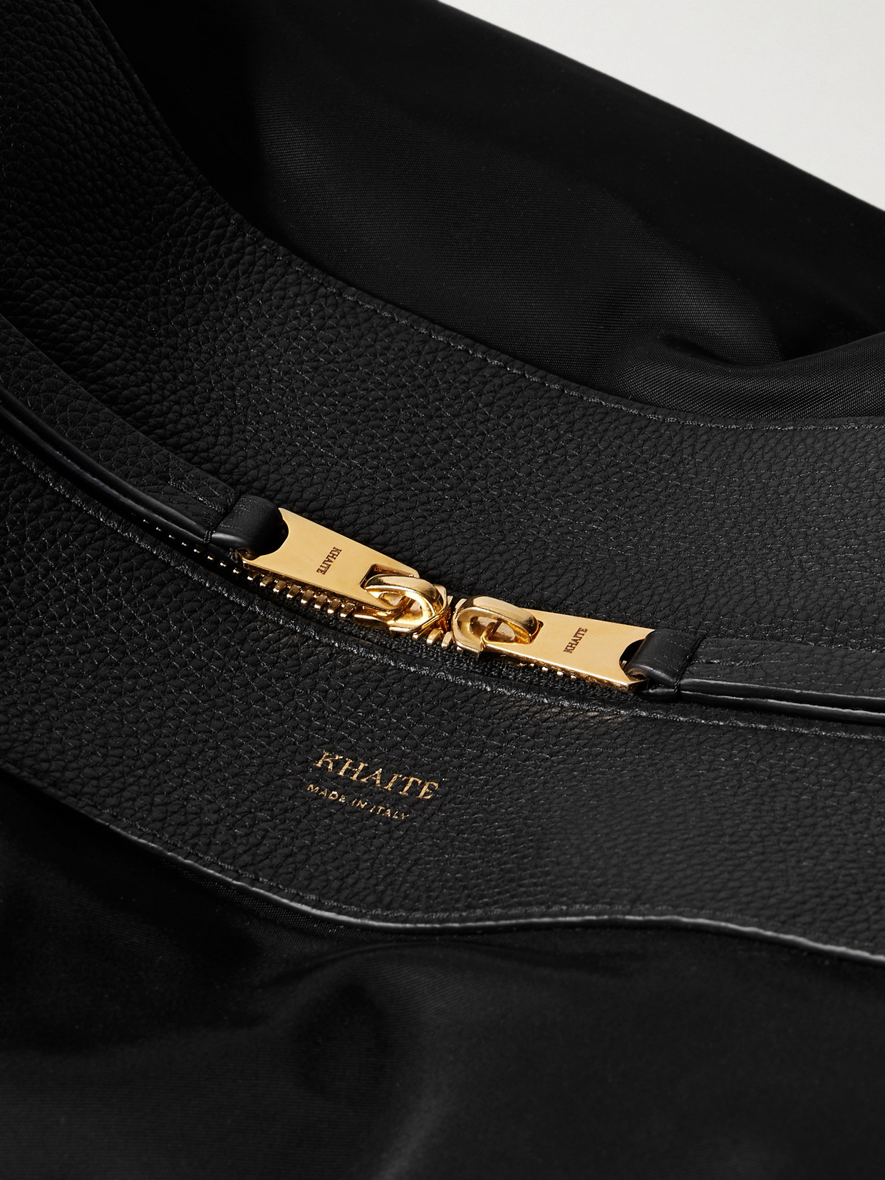 Khaite Olivia Sport Xl Textured Leather-trimmed Shell Shoulder Bag