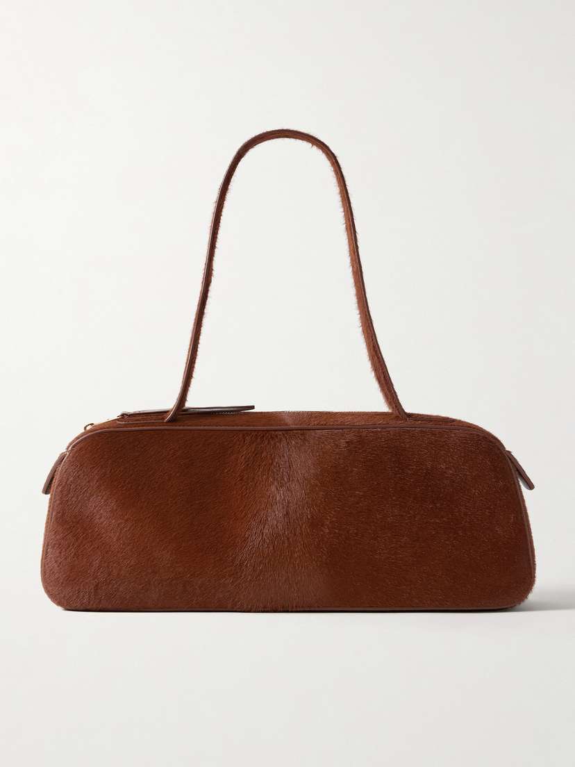 Khaite Simona Leather-trimmed Calf Hair Shoulder Bag