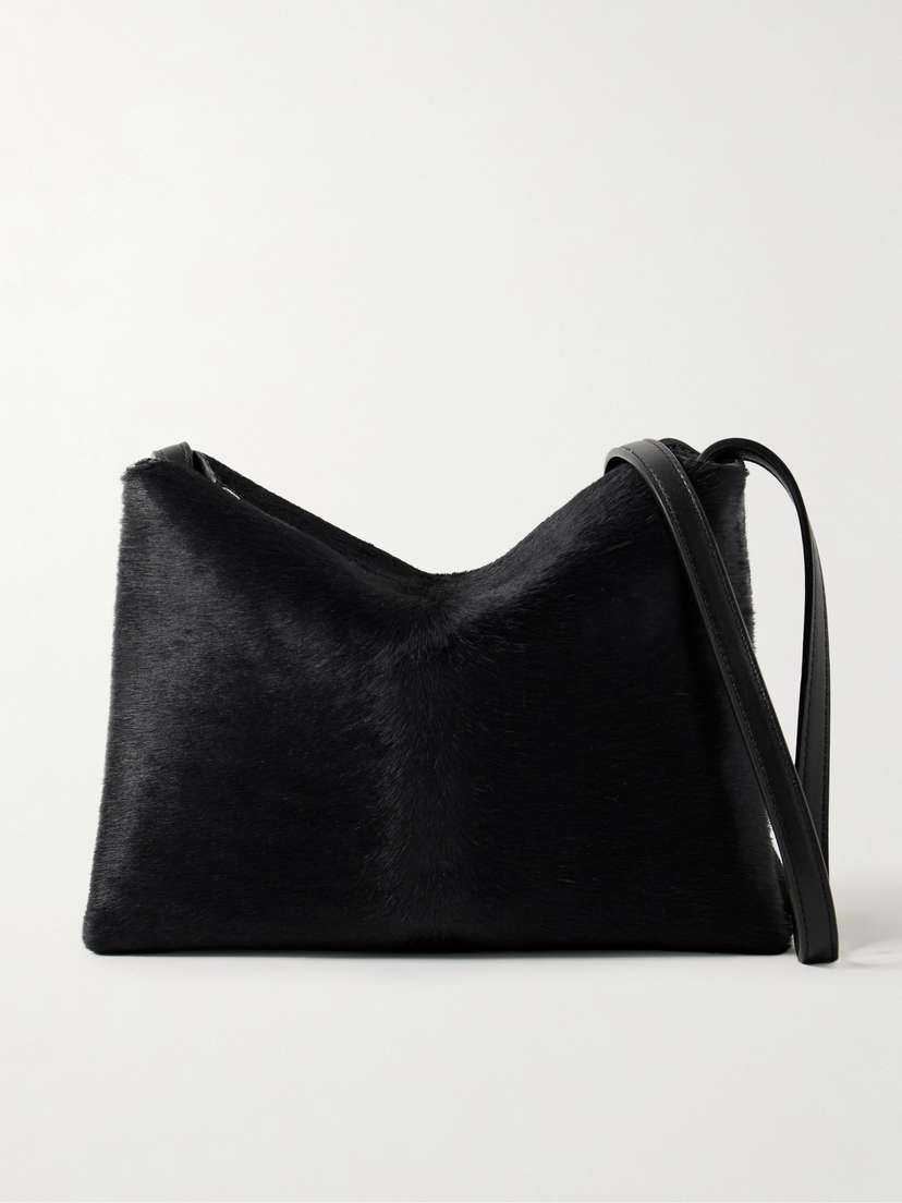 Khaite Lina Medium Leather-trimmed Calf Hair Shoulder Bag
