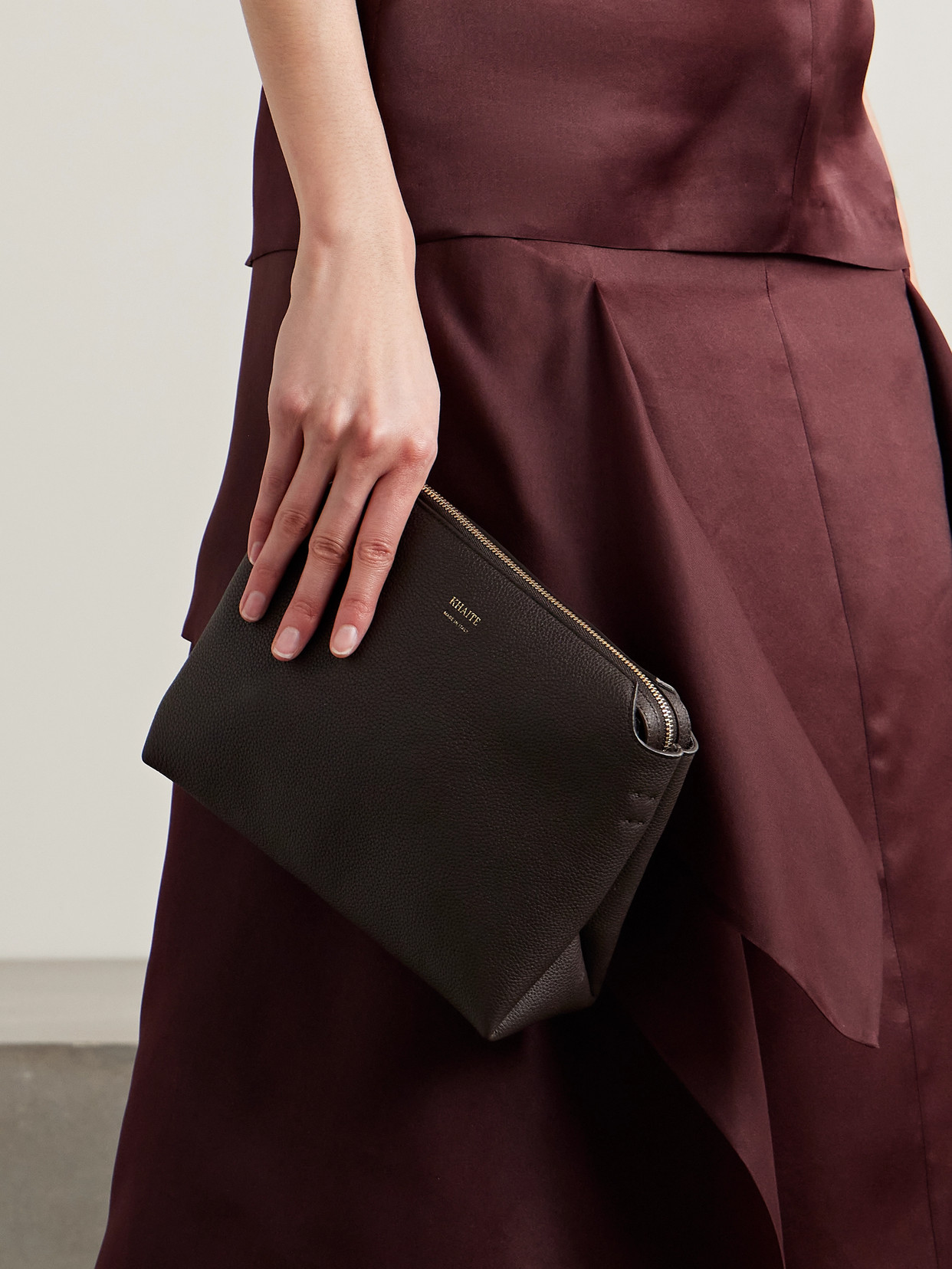 Khaite Lina Medium Textured-leather Shoulder Bag