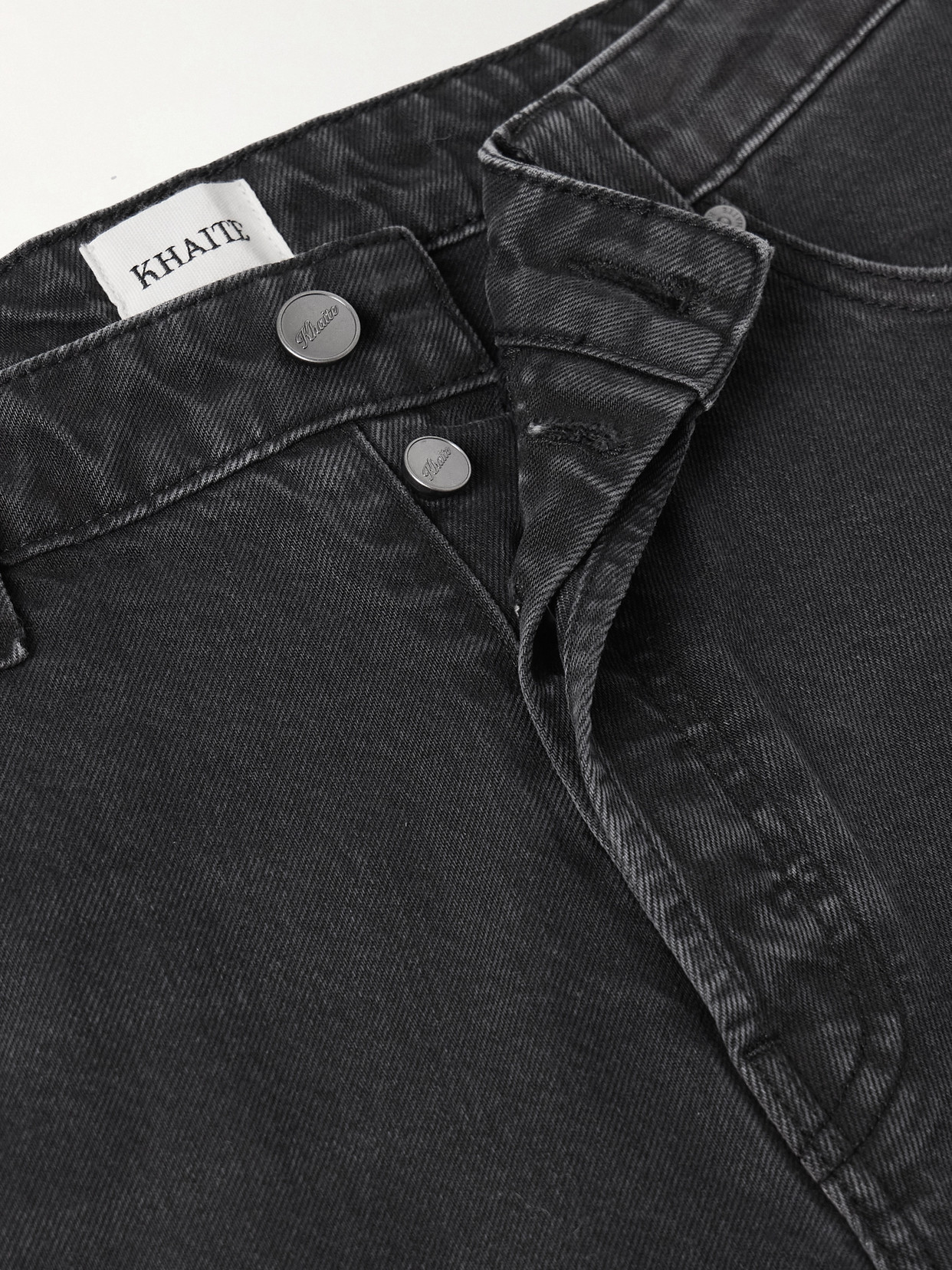 Khaite Bacall Low Rise Straight Jeans In Black