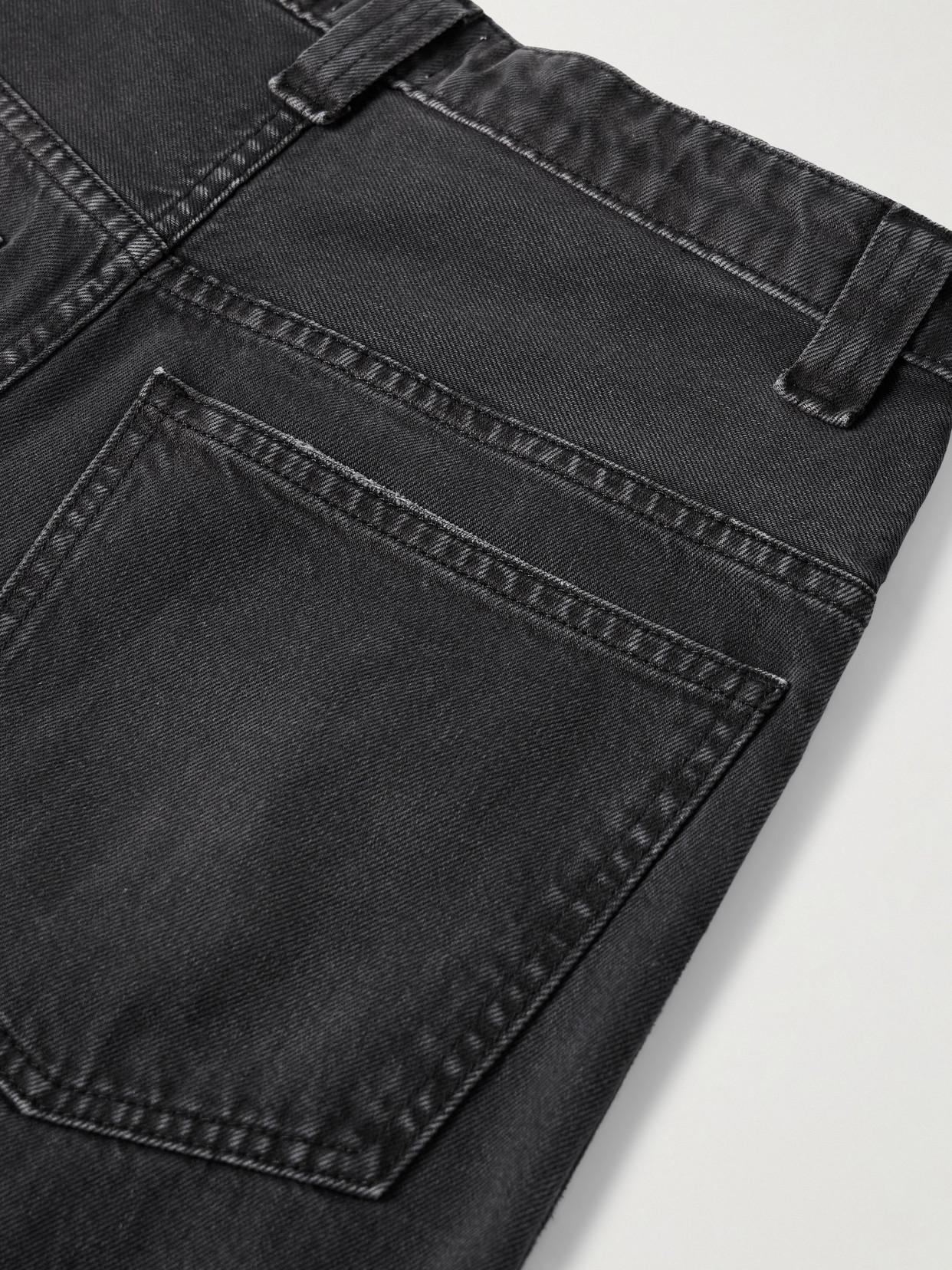 Khaite Bacall Low Rise Straight Jeans In Black