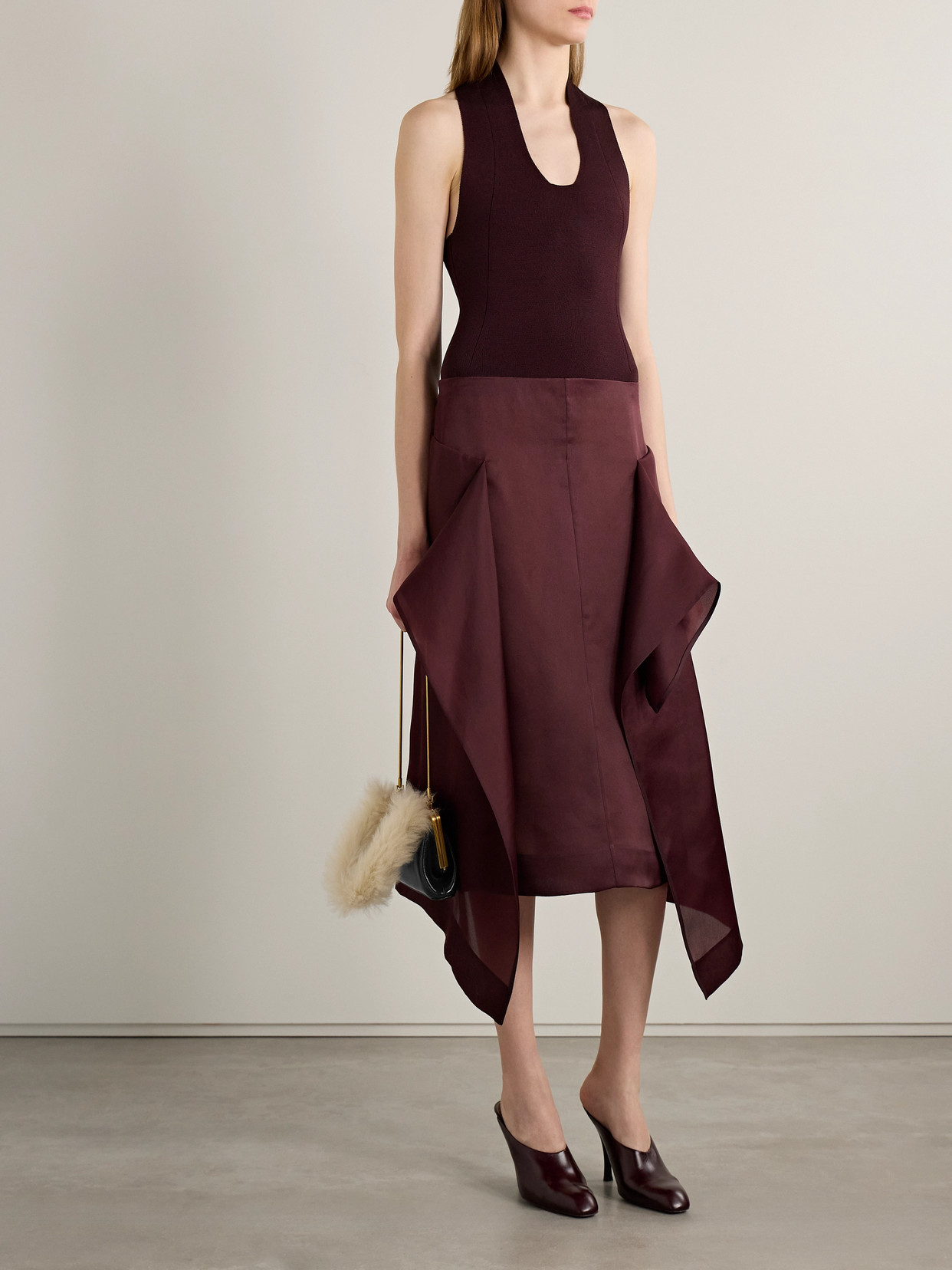 Khaite Toto Stretch-knit Halterneck Bodysuit In Brown