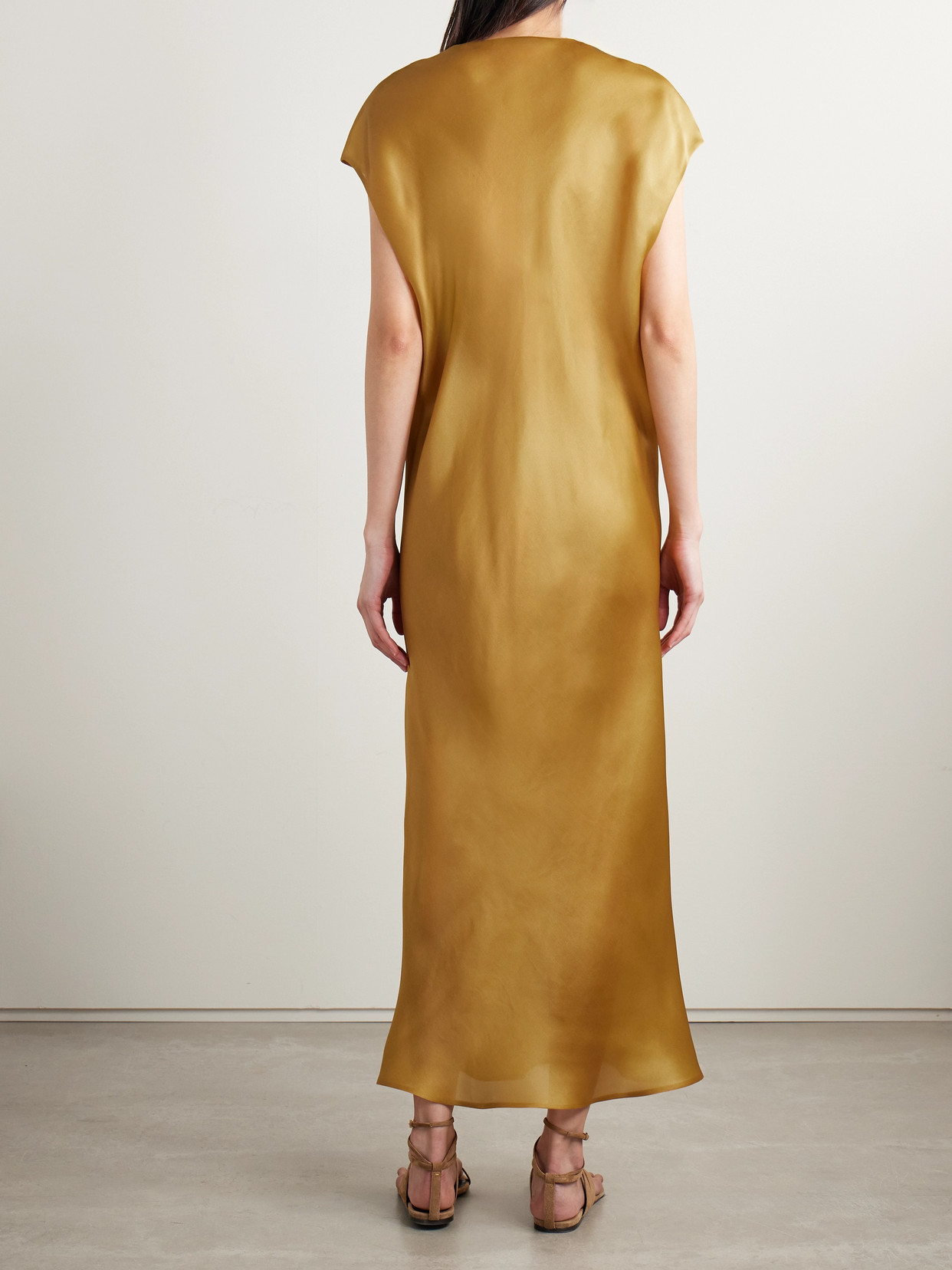 Khaite Darby Cap-sleeve Bias Silk Maxi Dress