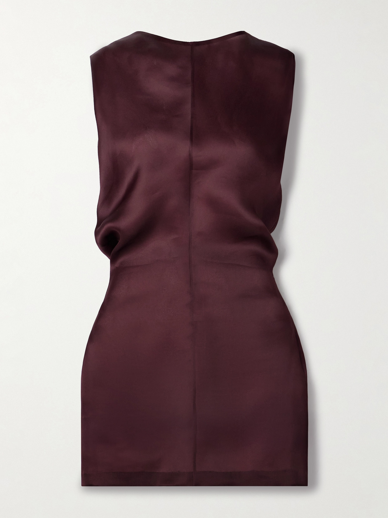 Khaite Toma Silk-organza Tunic In Burgundy