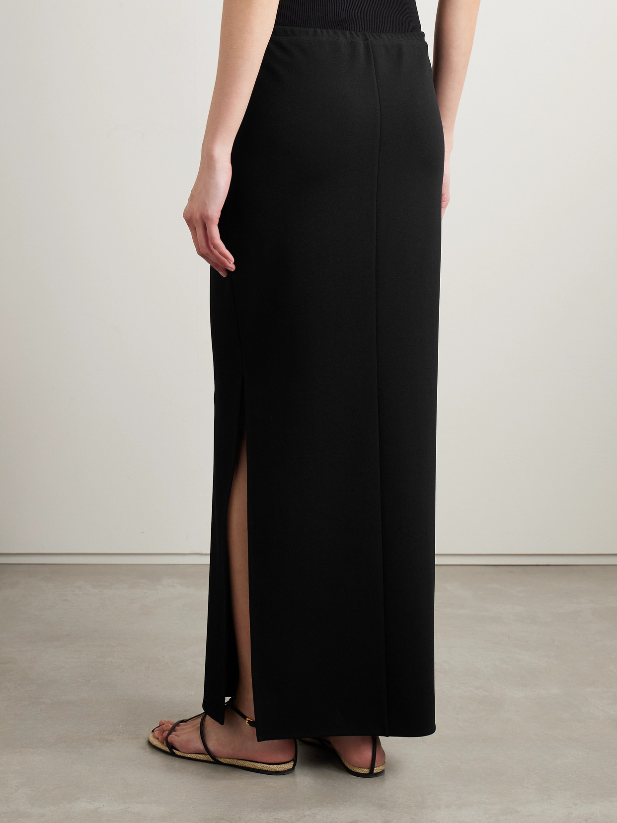 Khaite Lilth Crepe-jersey Maxi Skirt In Black
