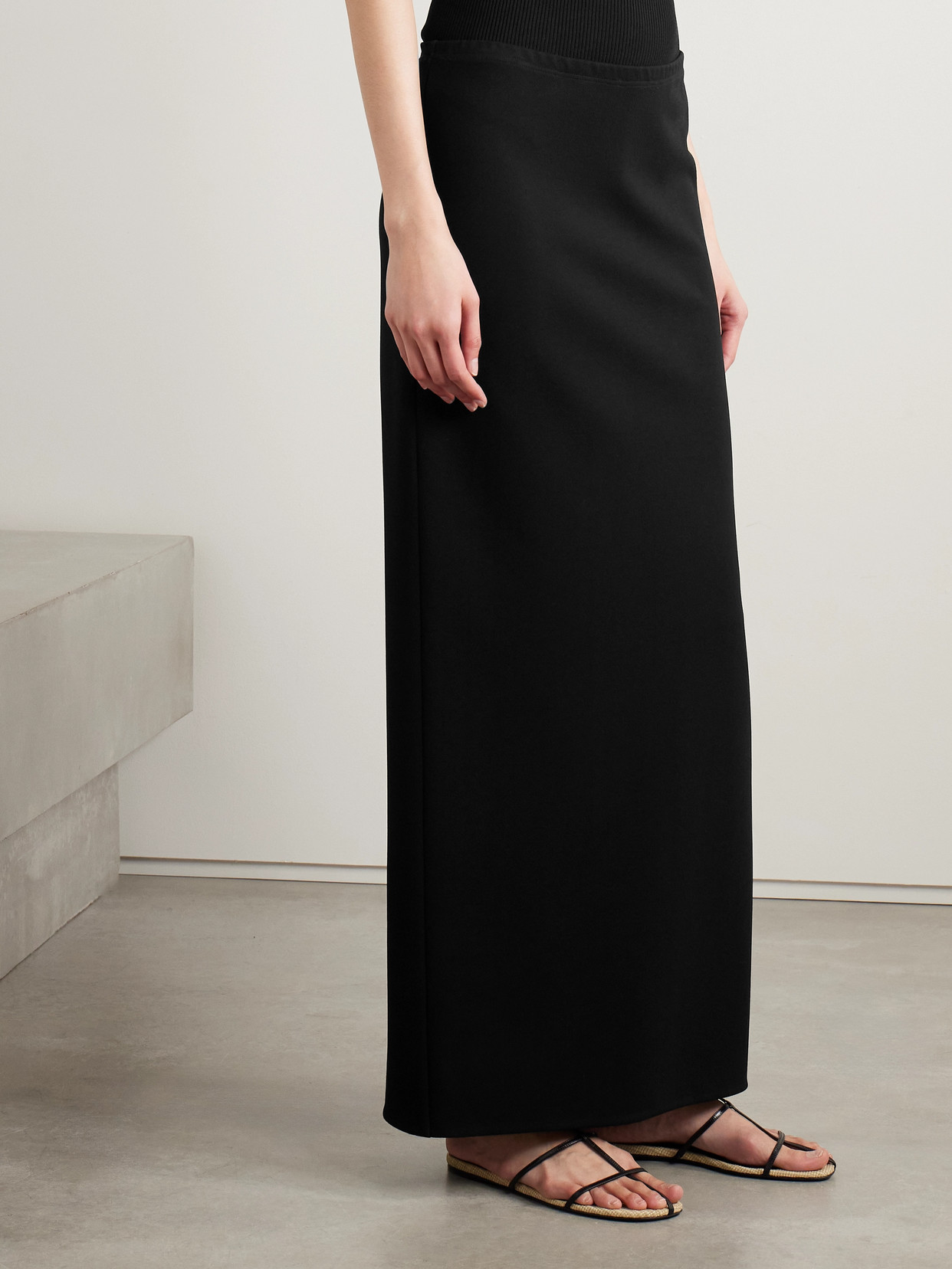 Khaite Lilth Crepe-jersey Maxi Skirt In Black