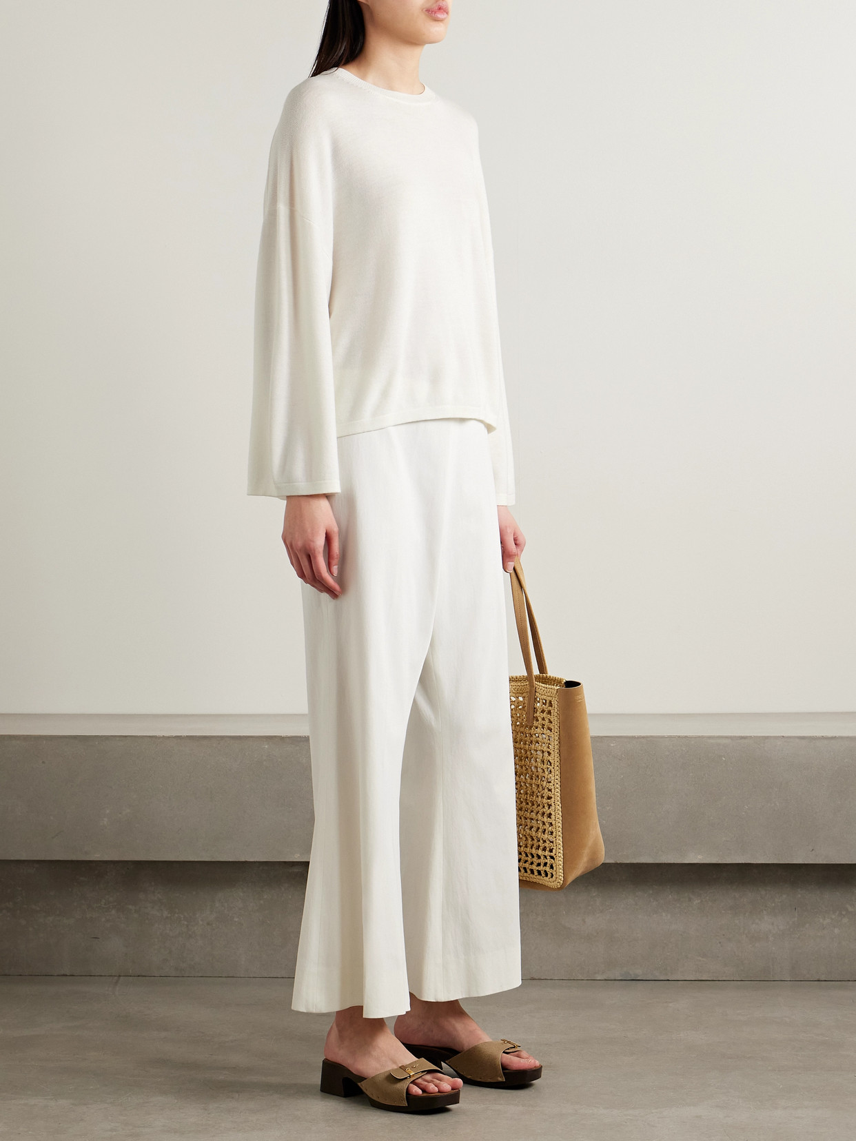 Khaite Darcy Merino Wool Sweater In White