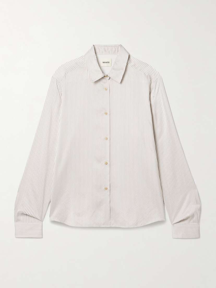 Khaite Argo Striped Silk Shirt