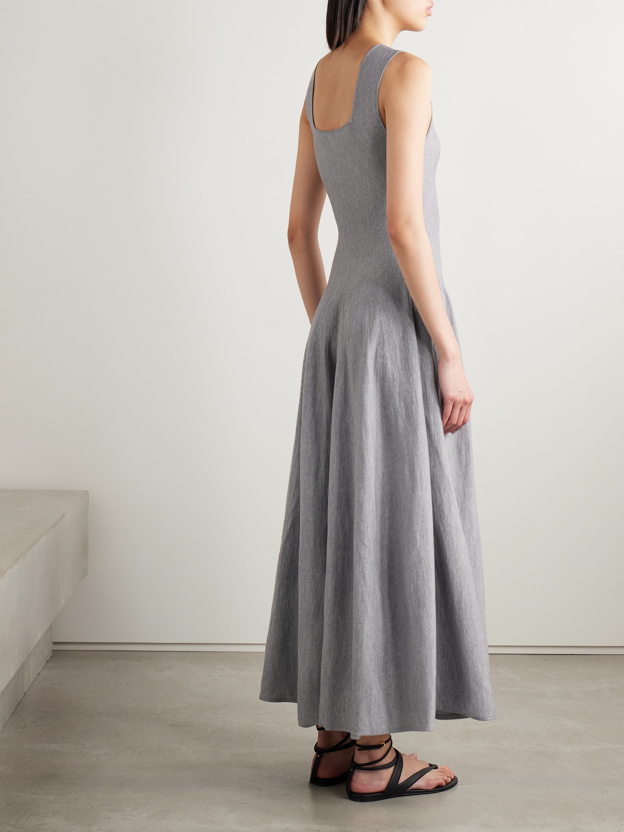 Khaite Jodie Square-neck Sleeveless Maxi Dress