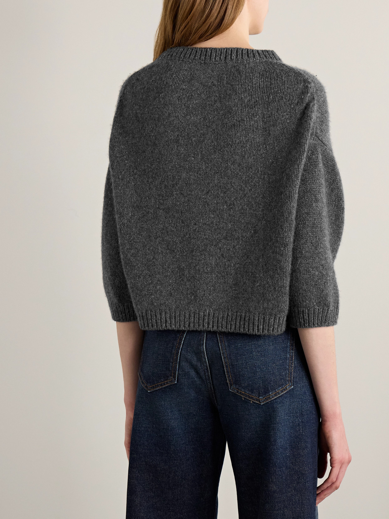 Khaite Women's Sabina Drop-shoulder Cashmere Sweater In Gray