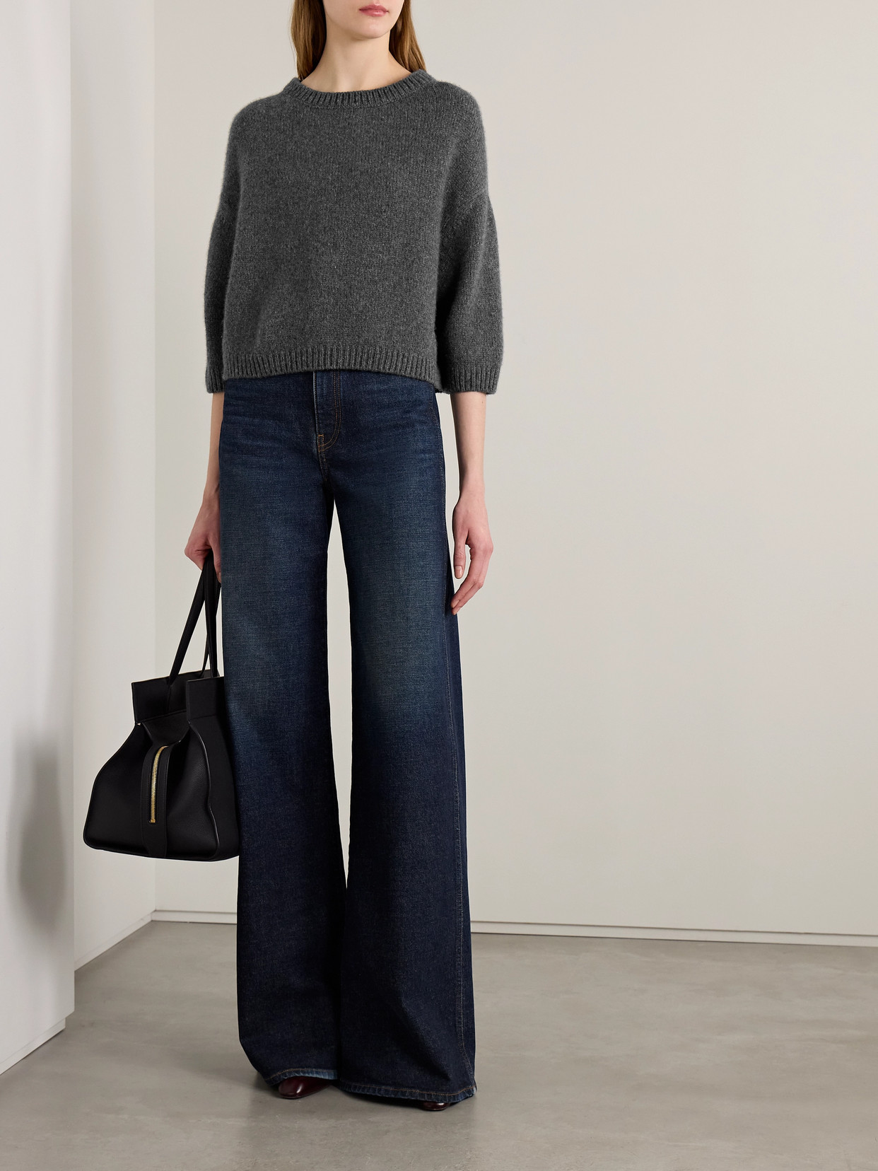 Khaite Women's Sabina Drop-shoulder Cashmere Sweater In Gray