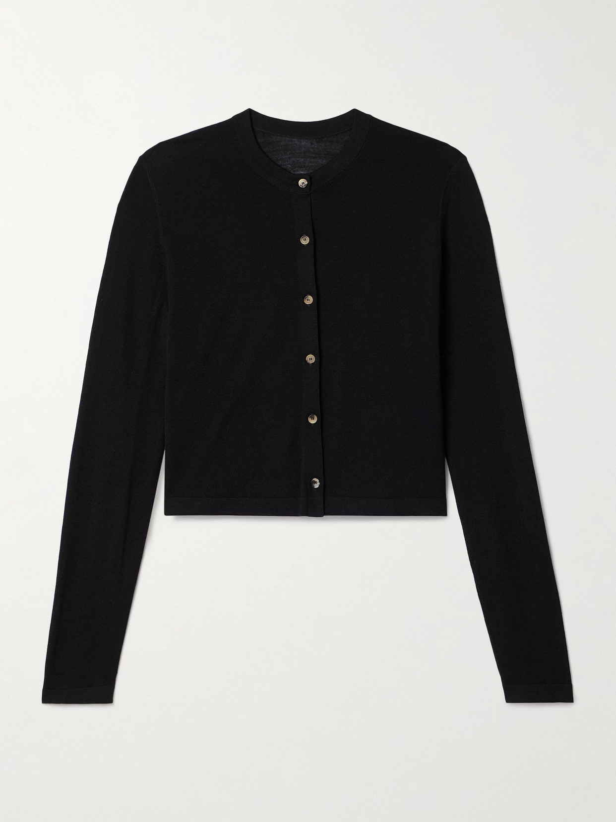 Khaite Brieta Merino Wool Cardigan In Black