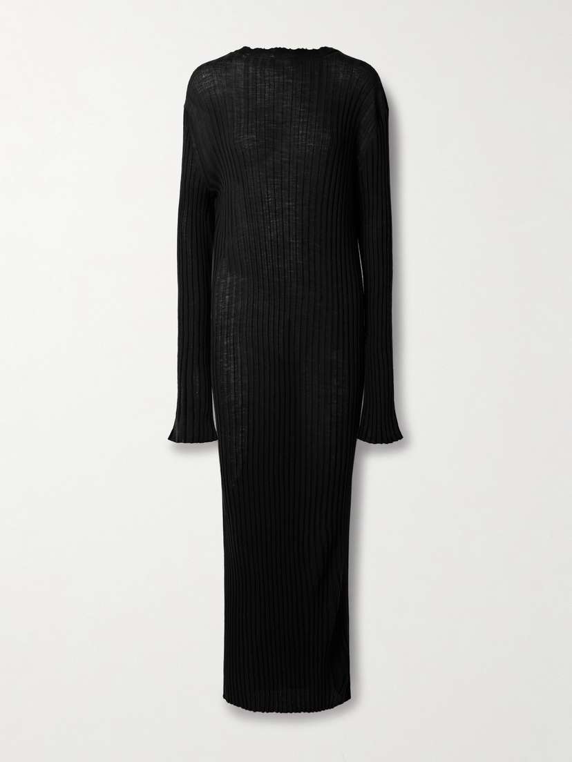 Khaite Sigrid Ribbed Merino Wool-blend Maxi Dress