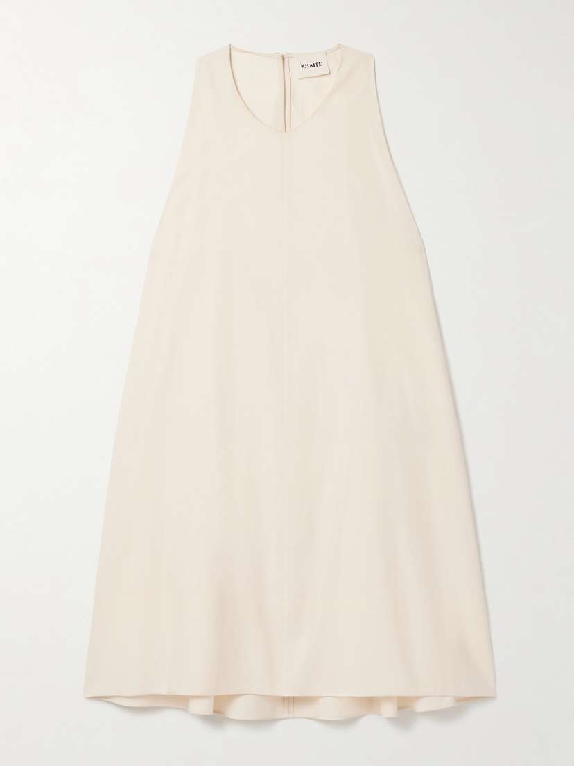 Khaite Clay Cotton-blend Poplin Mini Dress