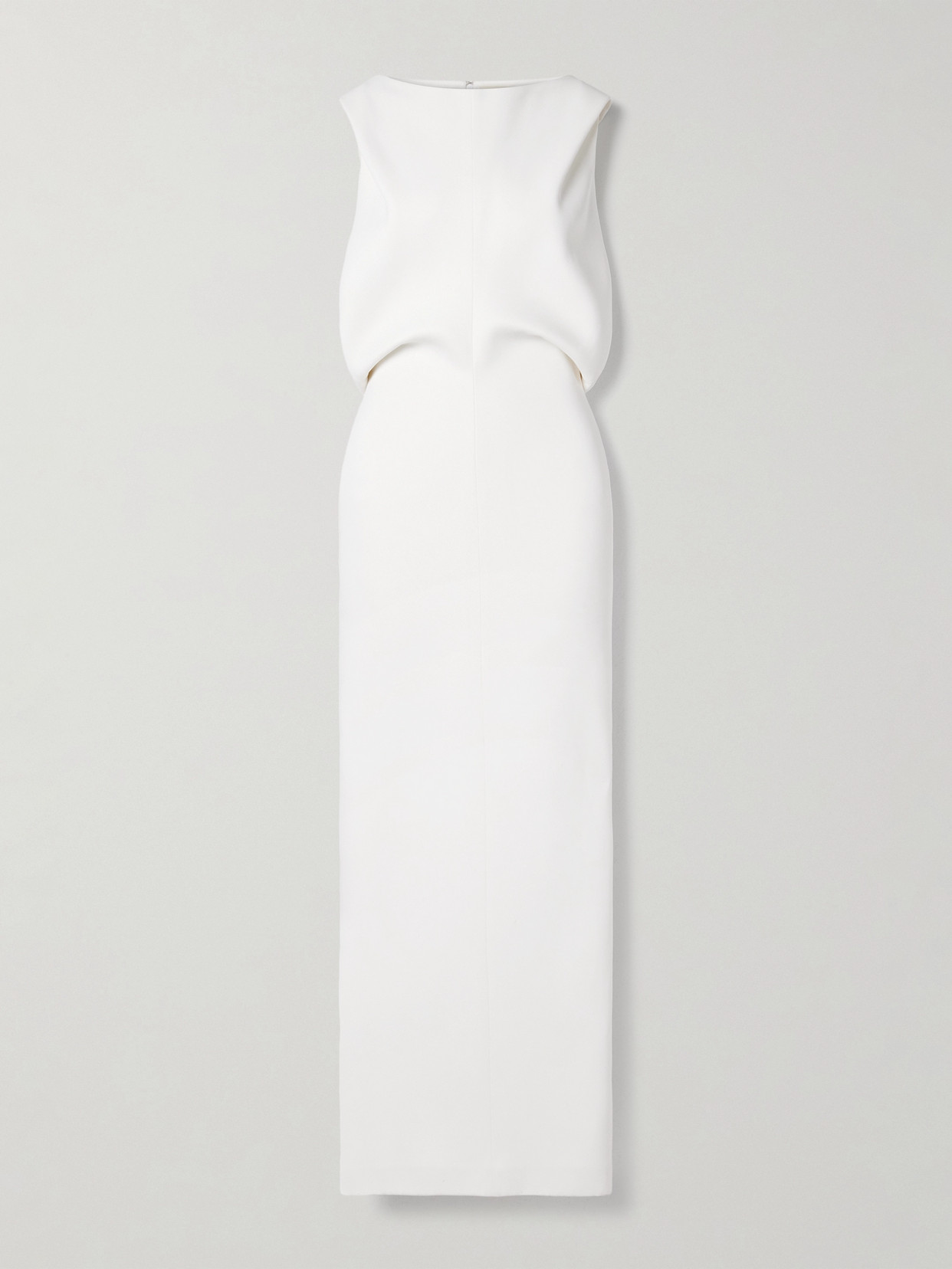Khaite Terran Satin-crepe Maxi Dress In White