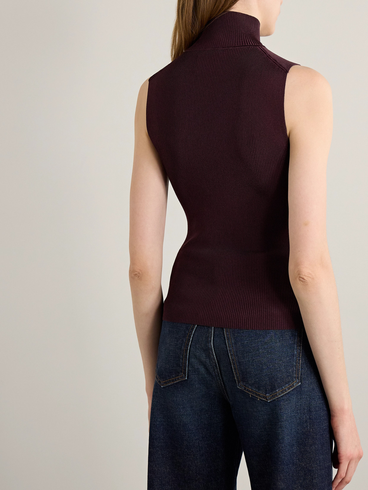 Khaite Benita Ribbed-knit Turtleneck Top