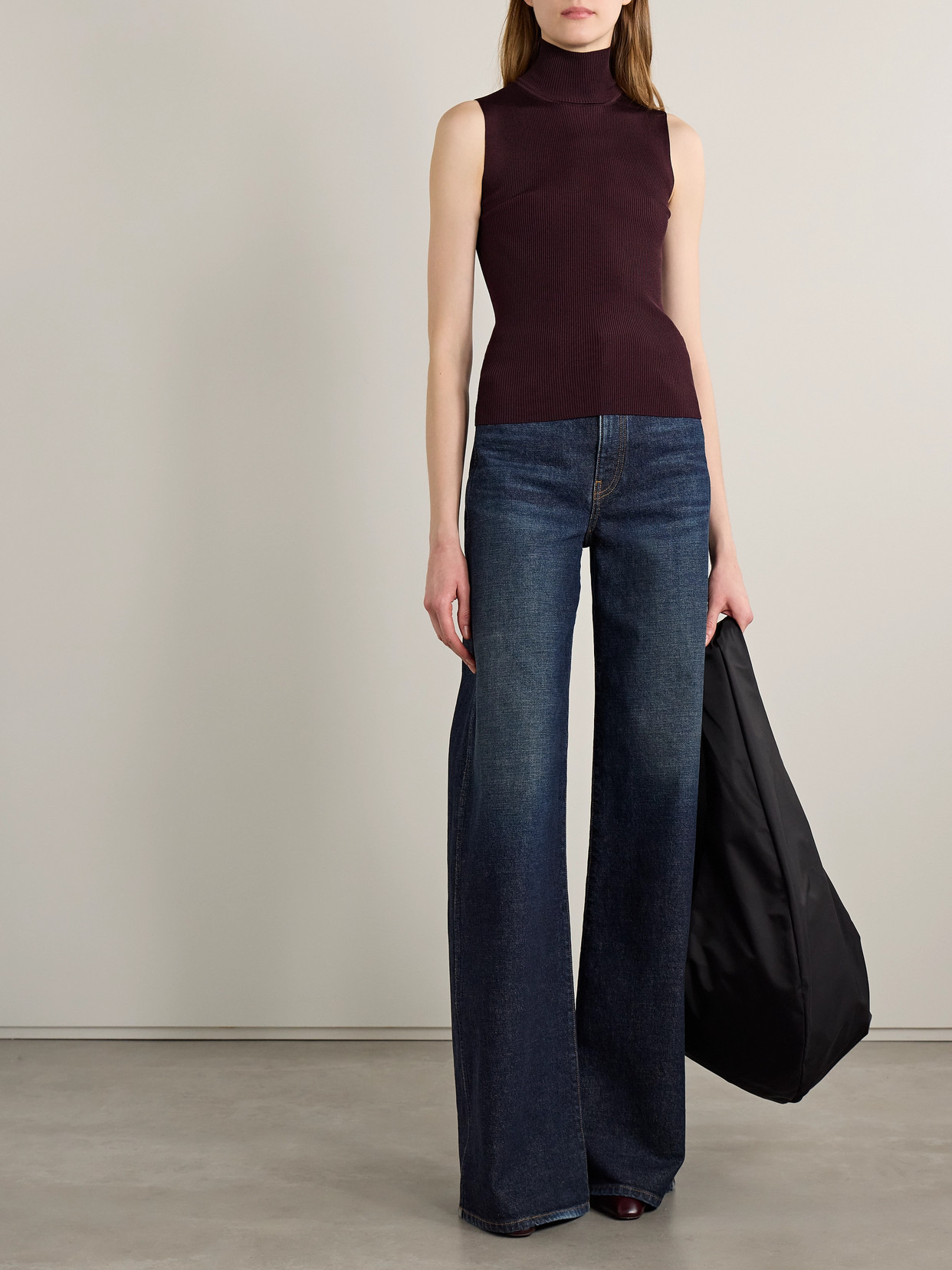 Khaite Benita Ribbed-knit Turtleneck Top