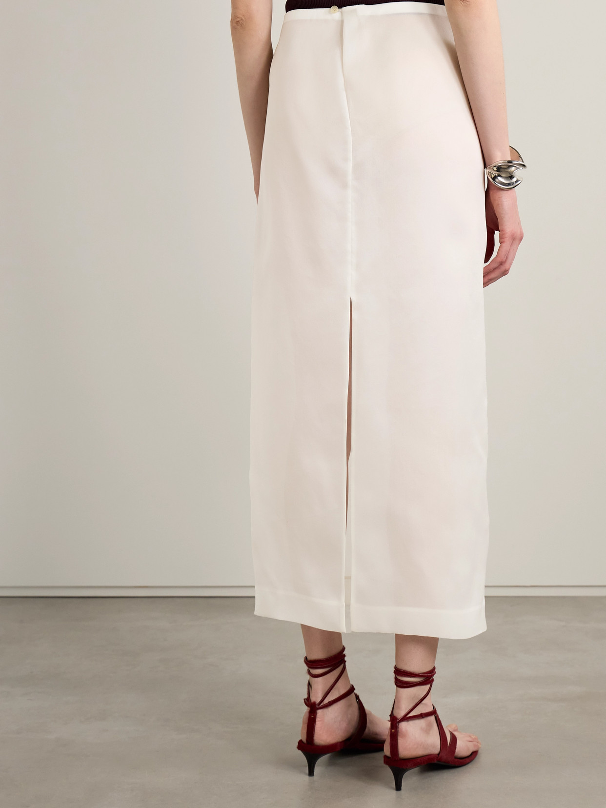Khaite Lalisa Silk-organza Maxi Skirt In White