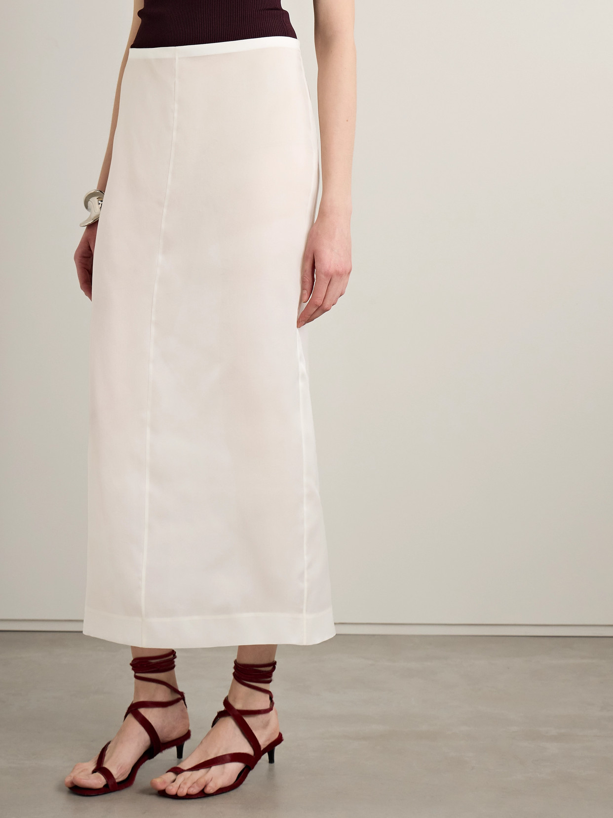 Khaite Lalisa Silk-organza Maxi Skirt In White