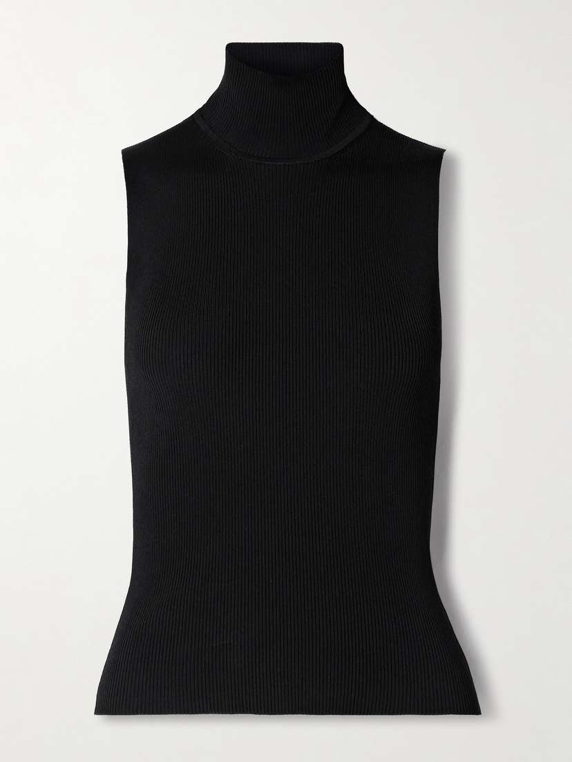 Khaite Benita Ribbed-knit Turtleneck Top