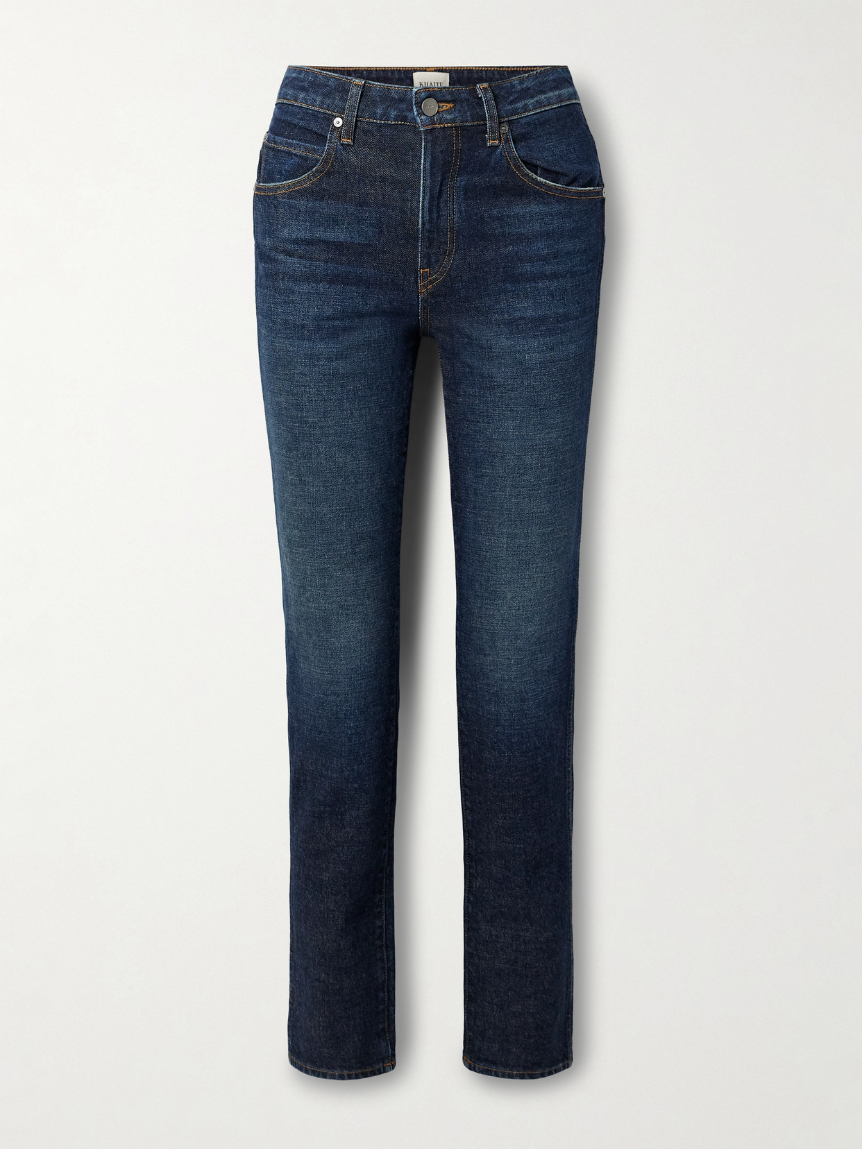 Khaite Viv High-rise Slim-leg Jeans In Blue