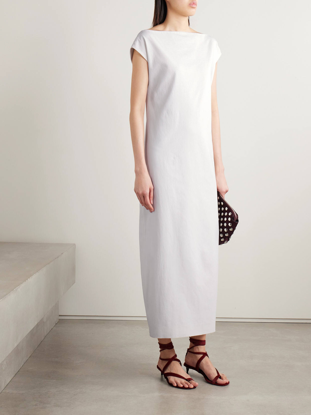 Khaite Ayame Open-back Cotton-canvas Midi Dress