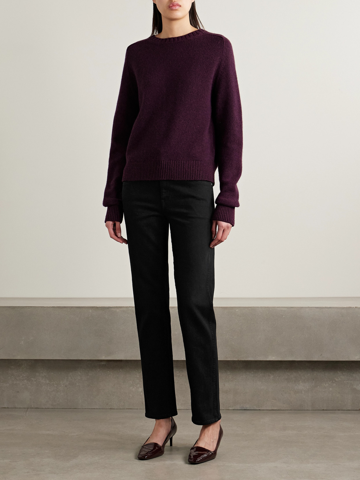 Khaite Vivian New Bootcut Flare Jeans Stoned Black In Black