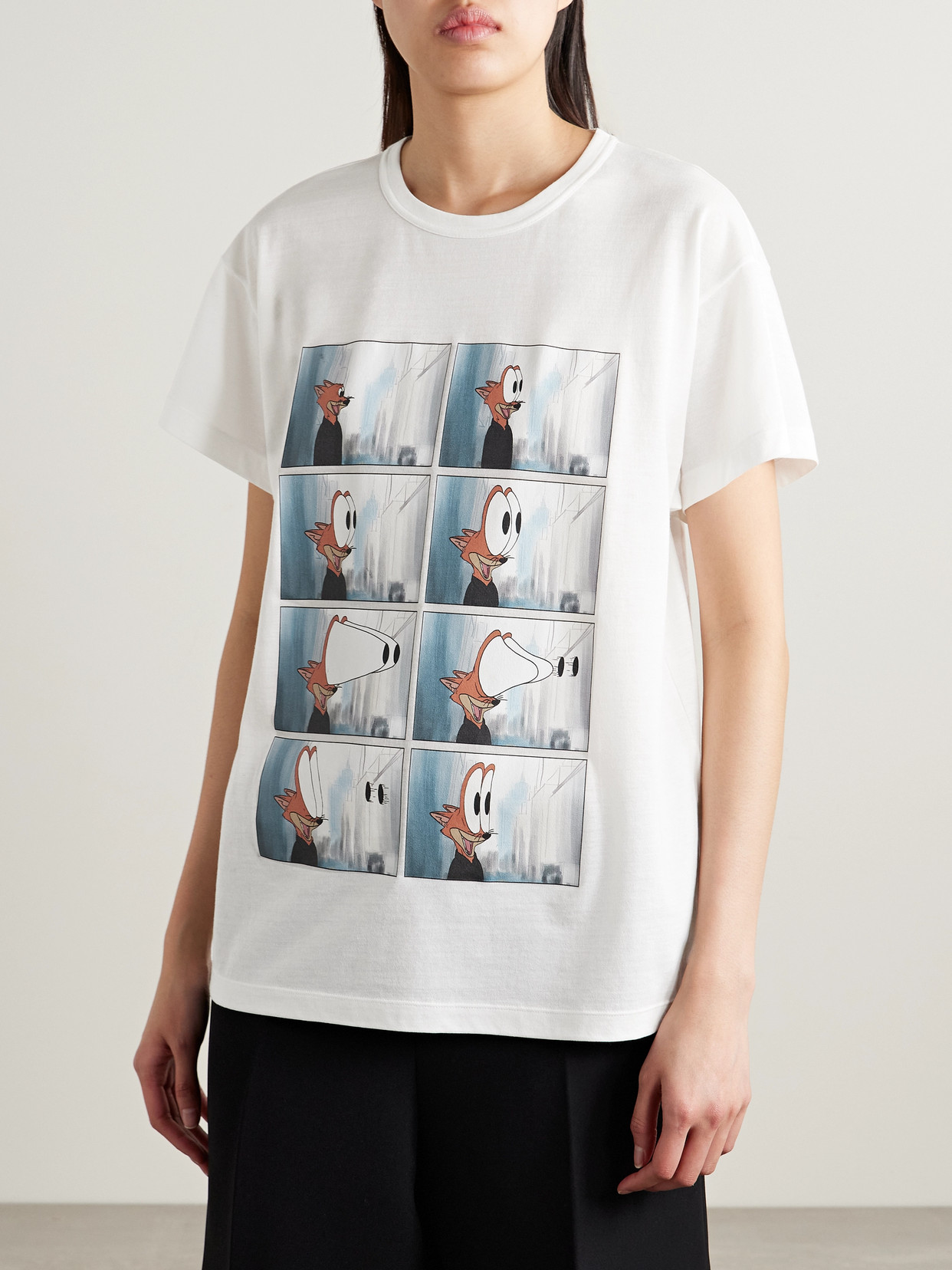 Khaite Maeve Printed Cotton-blend Jersey T-shirt