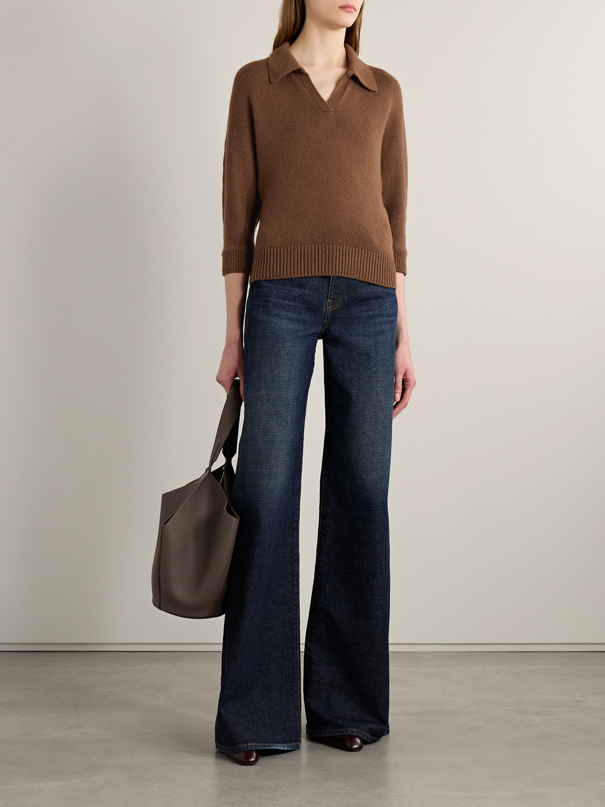 Khaite Herve Cashmere Polo Sweater