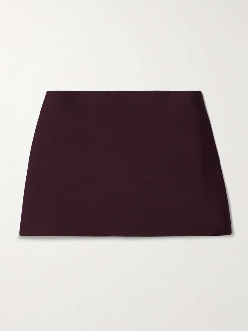 Khaite — Jett wool and silk-blend crepe mini skirt