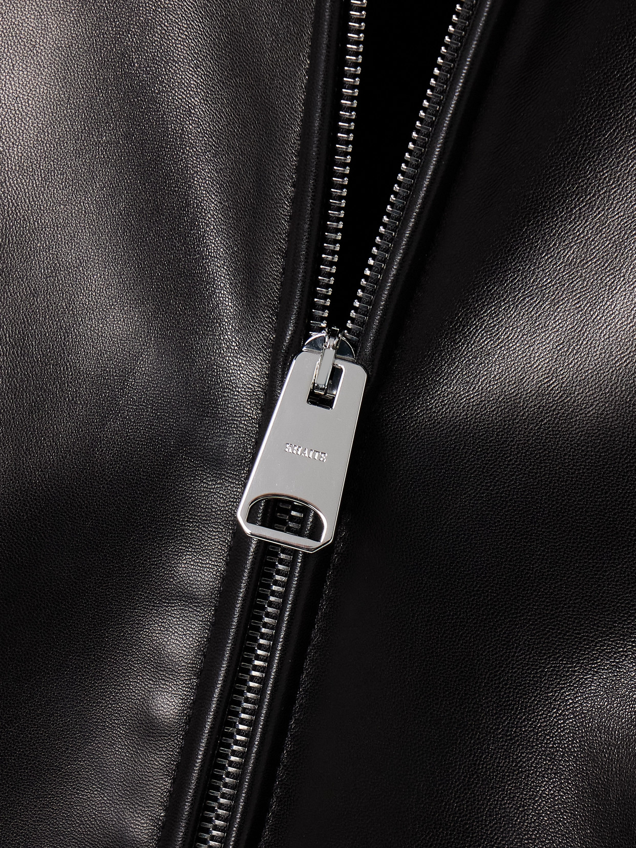Khaite Grizzo Oversized Leather Collared Jacket In Black