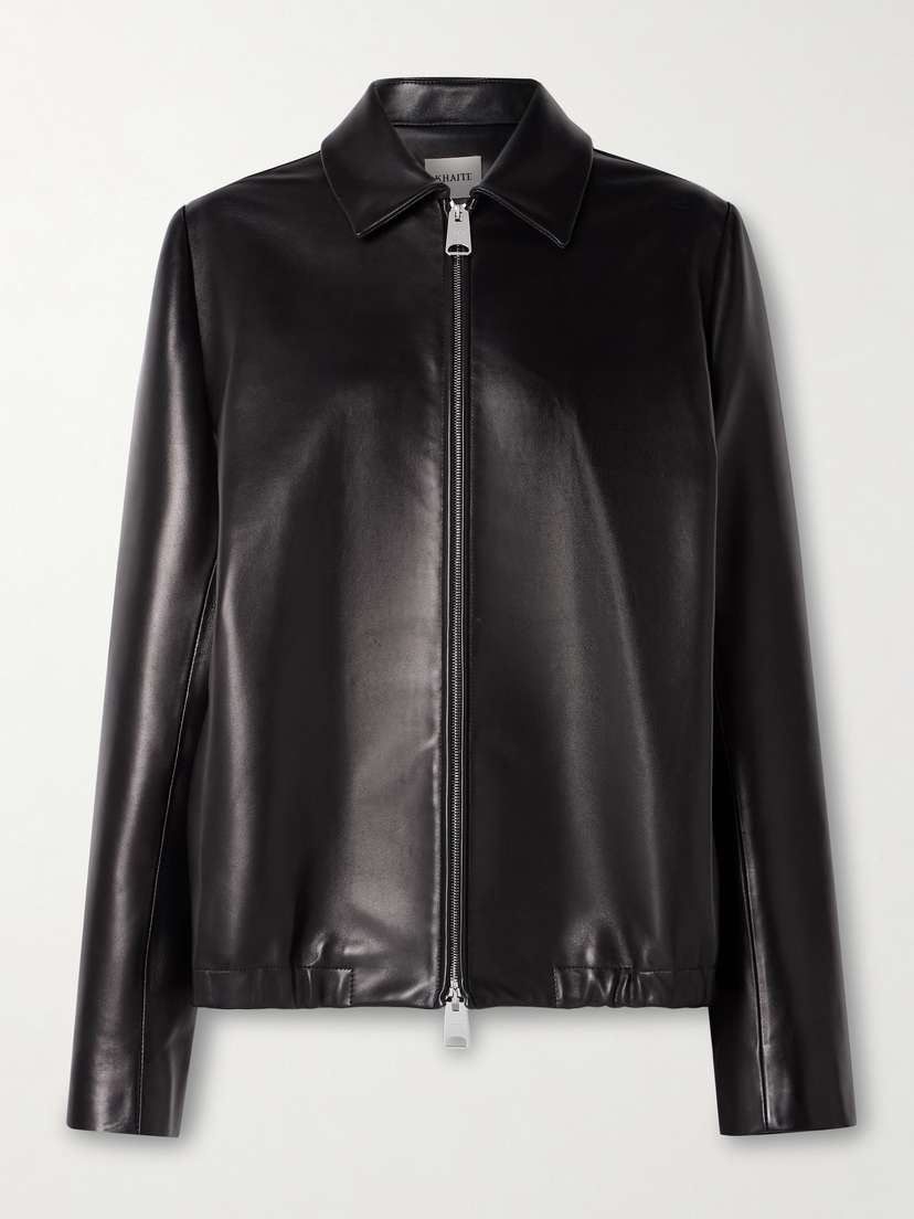 Khaite Jackson Oversized Leather Bomber Jacket