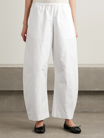 KHAITE Clover cotton-poplin barrel-leg pants