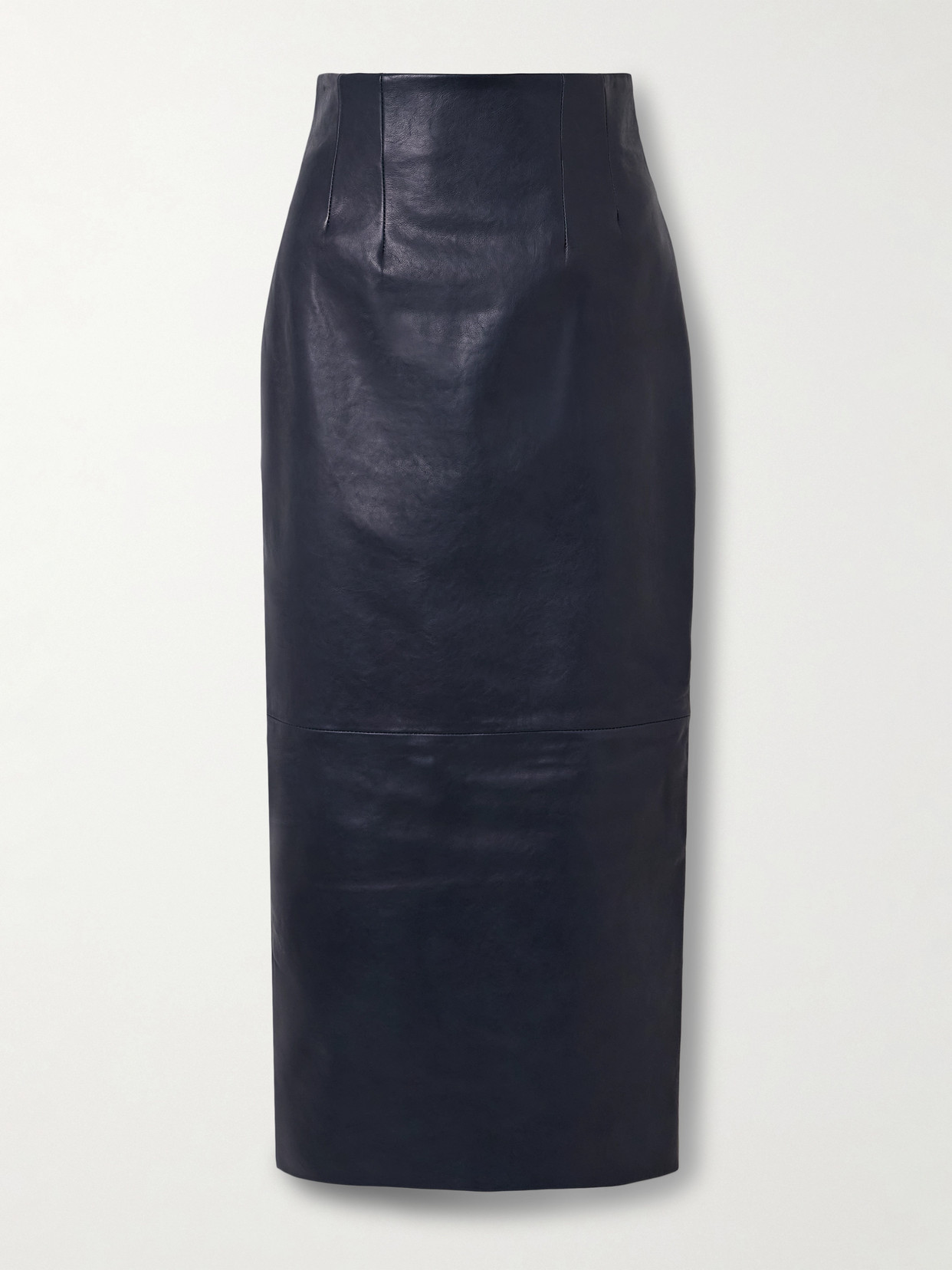 Khaite Loxley Leather Maxi Skirt In Blue