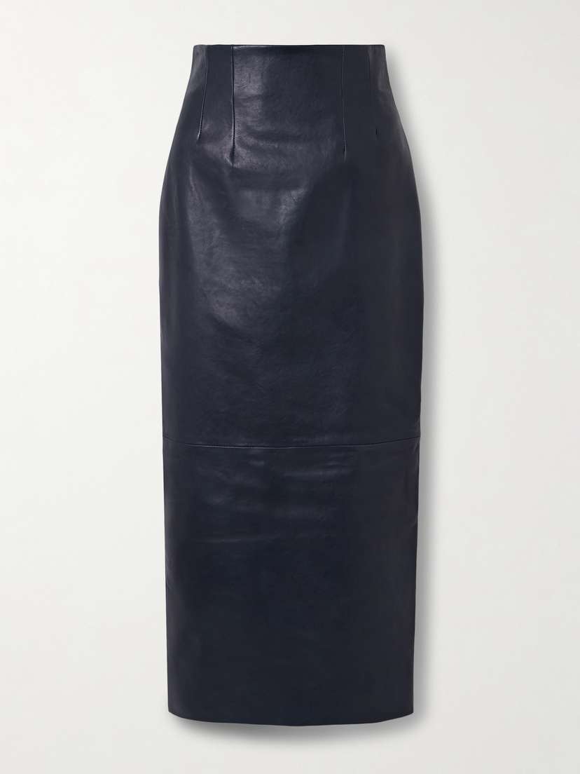 Khaite — Loxley leather maxi skirt