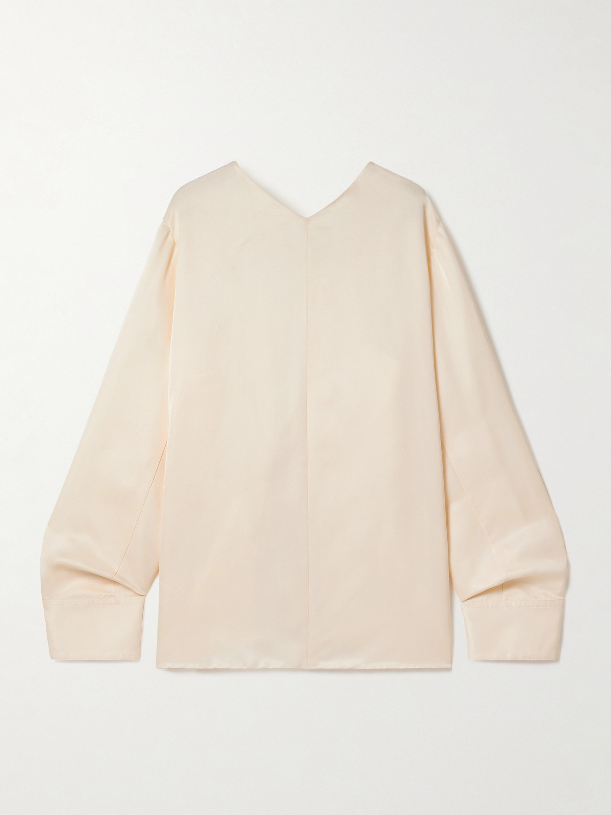 Khaite Durion Open-back Satin Top In White
