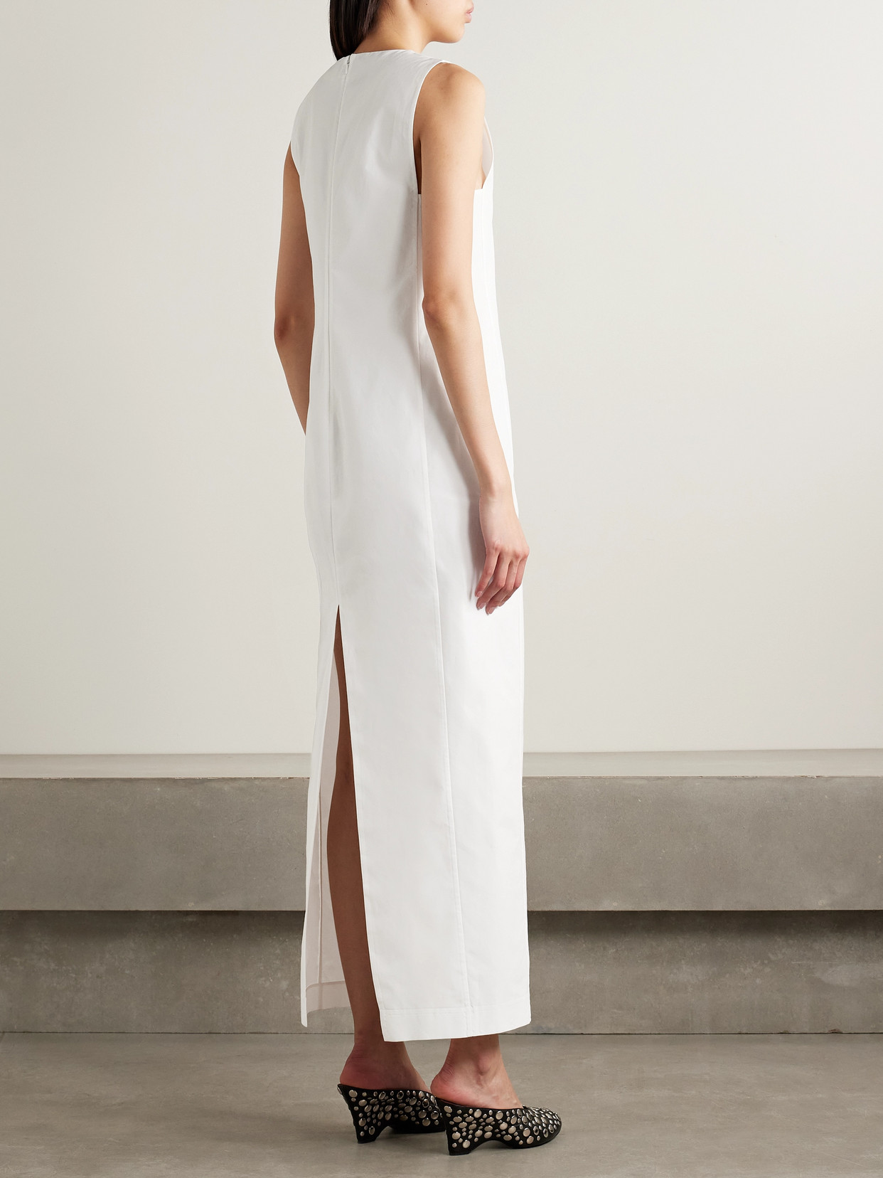 Khaite Avery Cotton-poplin Maxi Dress In White