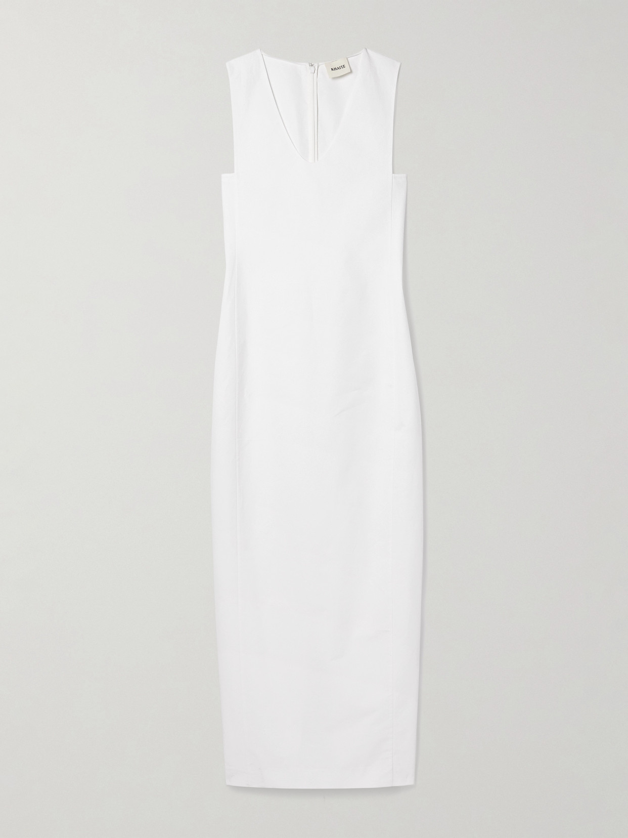 Khaite Avery Cotton-poplin Maxi Dress In White