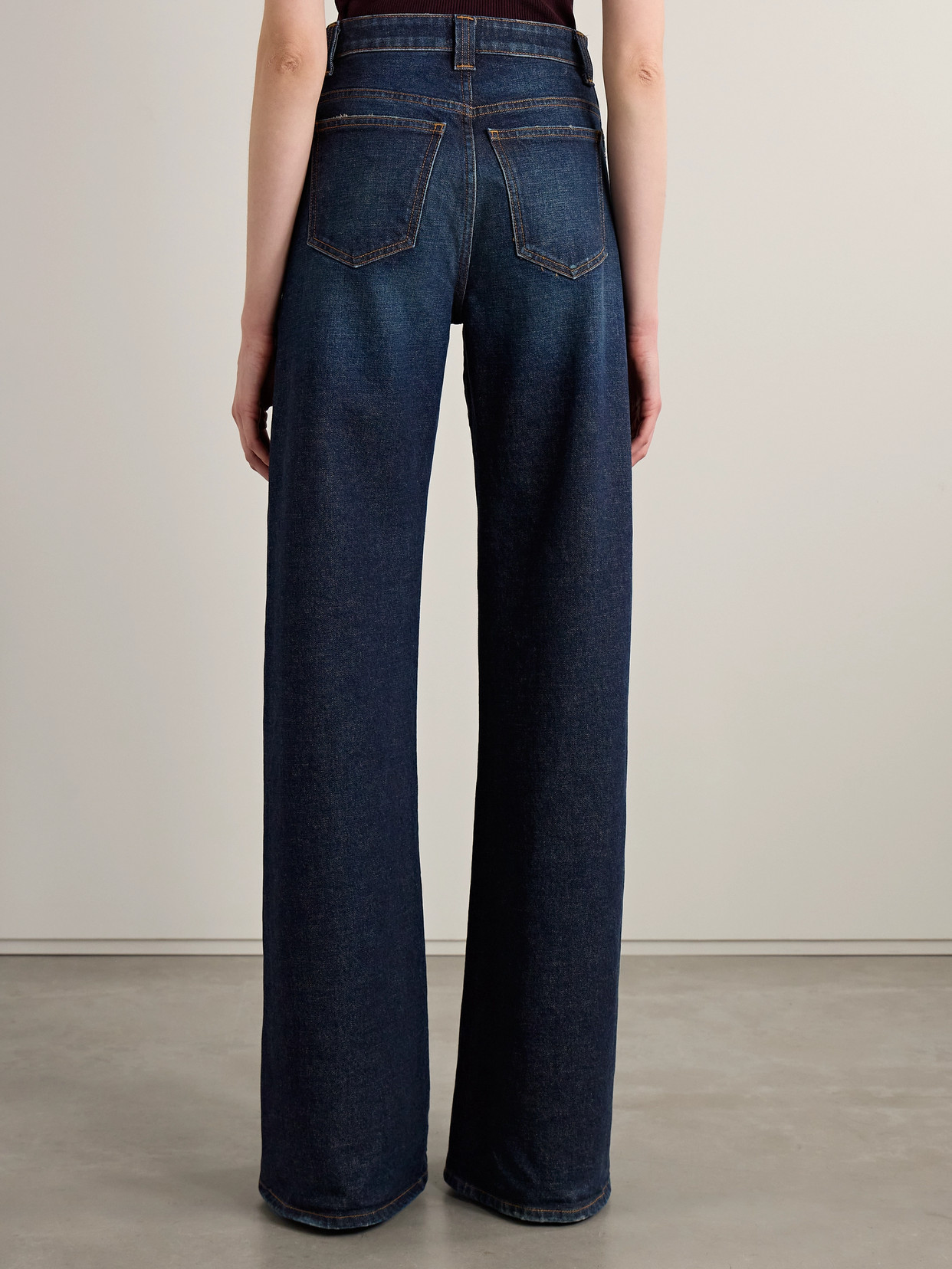 Khaite Dane High-rise Wide-leg Jeans In Blue