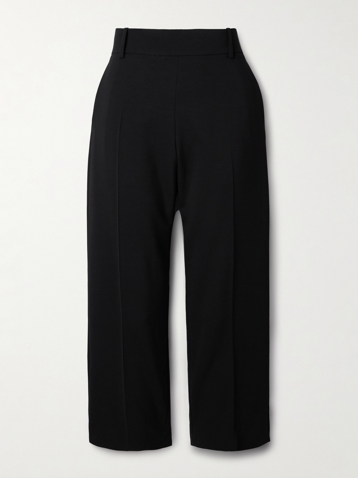 Khaite Callen Crepe Straight-leg Pants In Black