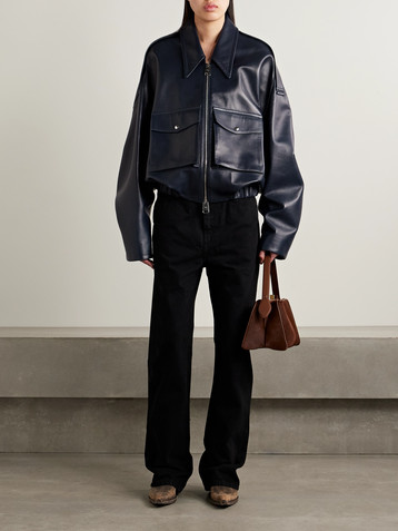 KHAITE Owey oversized leather bomber jacket