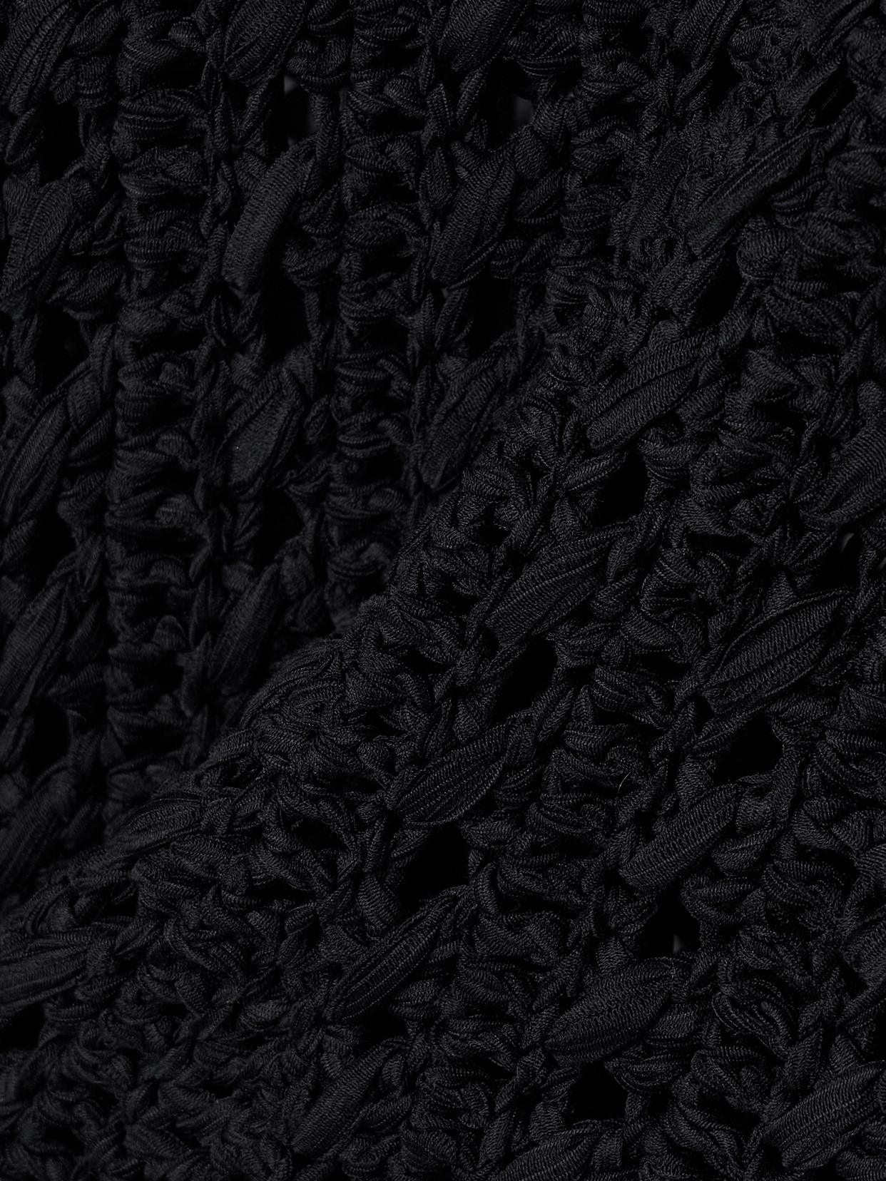Khaite Yuka Open-knit Cotton-blend Peplum Tank In Black