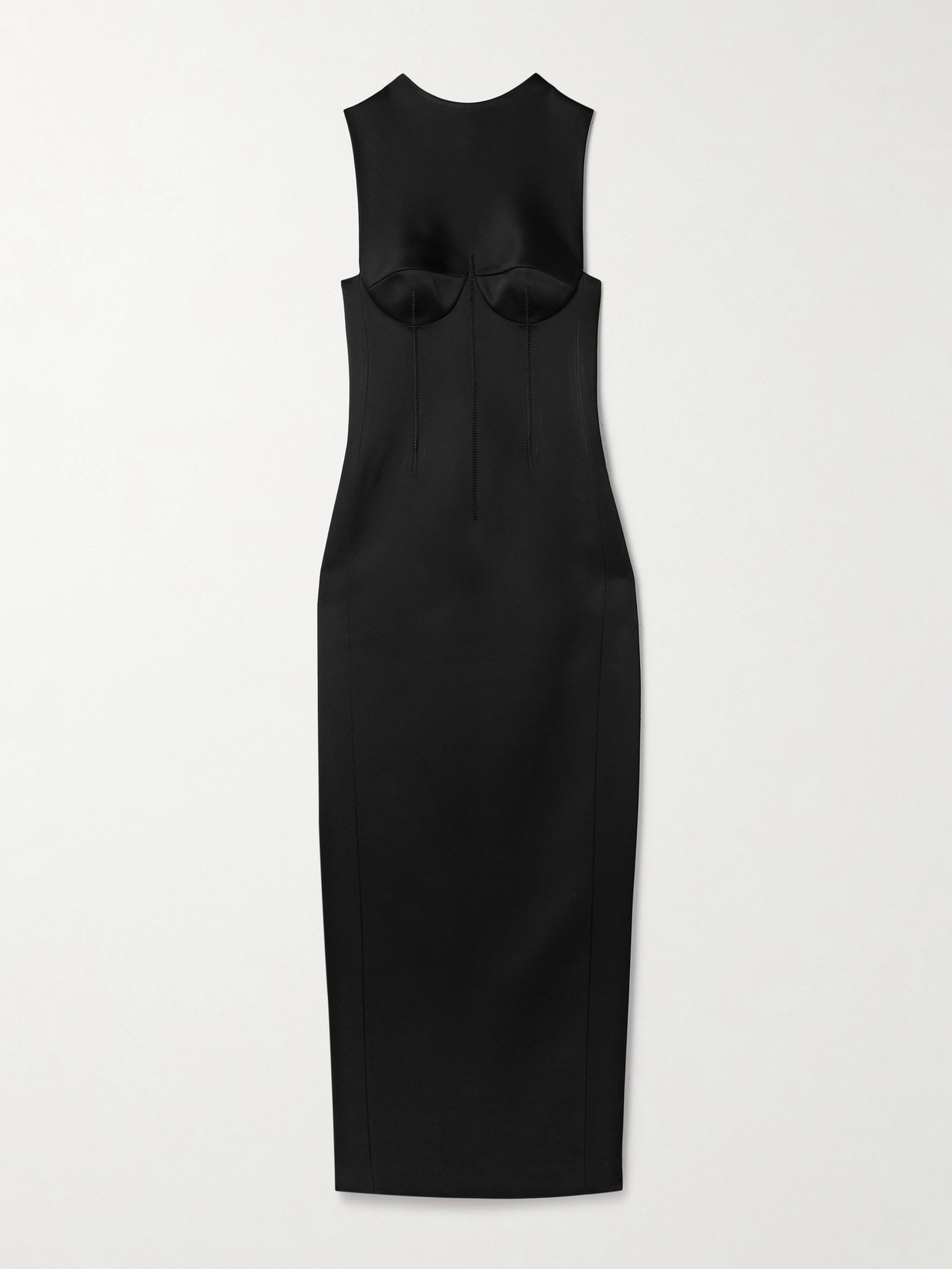 Khaite Shoshanna Satin-crepe Gown In Black