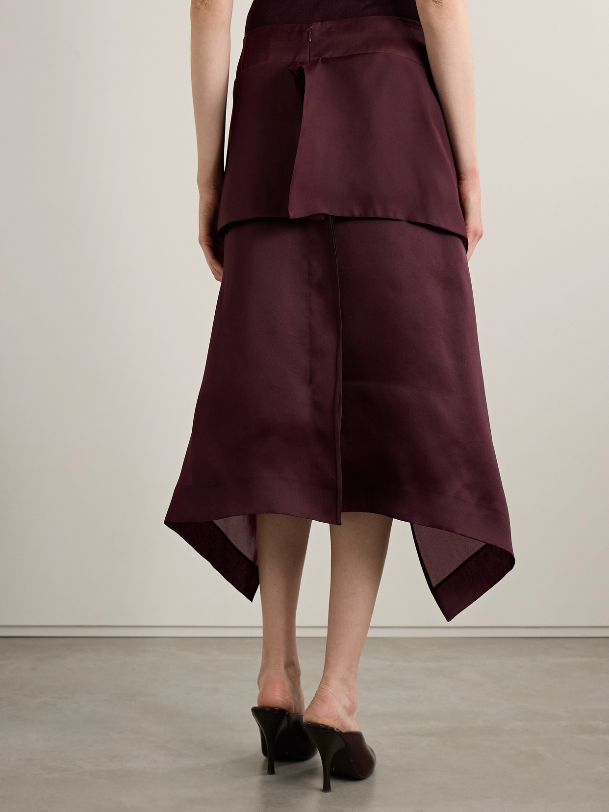 Khaite Nina Layered Panel Midi Skirt In Multi