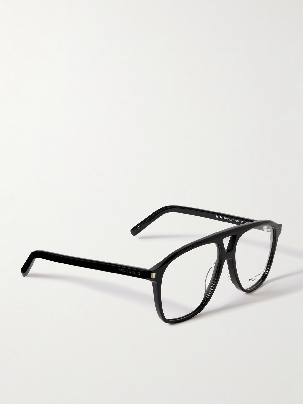 Saint Laurent Dune Aviator-style Acetate Optical Glasses In Black
