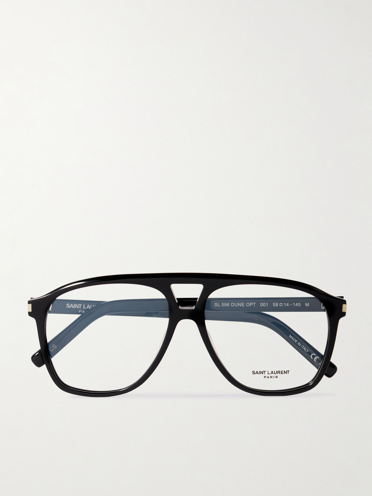 SAINT LAURENT EYEWEAR - Dune Aviator-style Acetate Optical Glasses - Black
