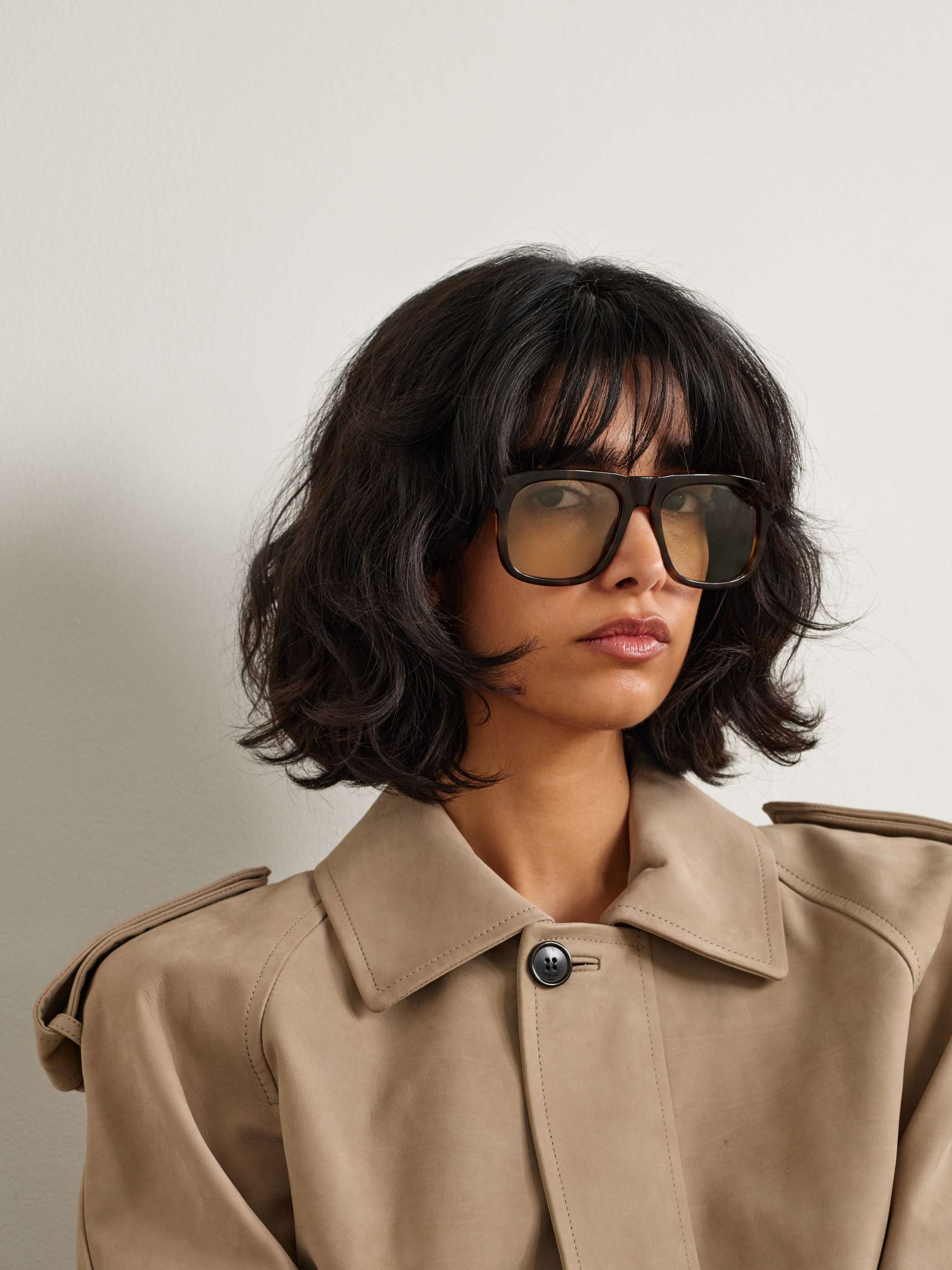 SAINT LAURENT EYEWEAR スクエアフレーム トータスシェル SAINT LAURENT EYEWEAR スクエアフレーム トータスシェル