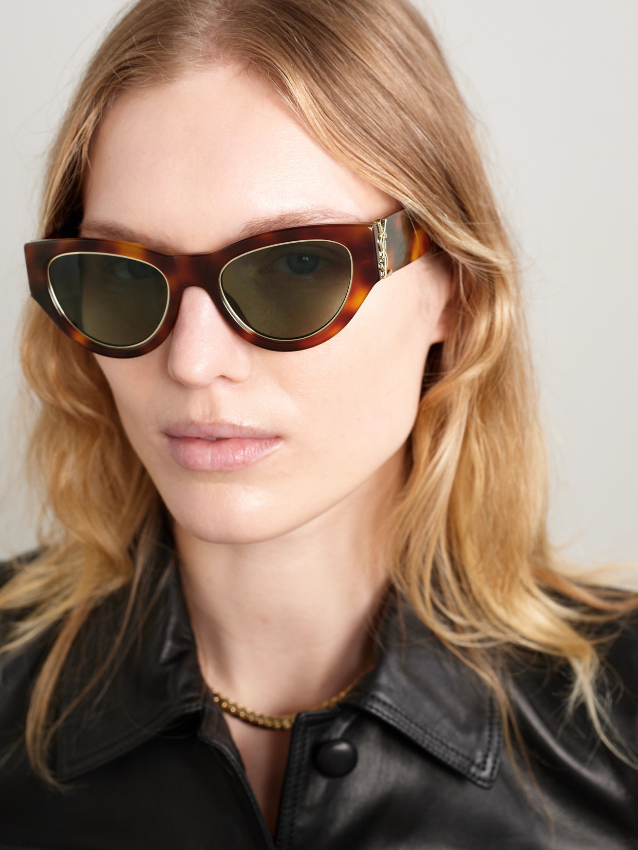 Saint Laurent Cat-eye Tortoiseshell Acetate Sunglasses In Tortoiseshell
